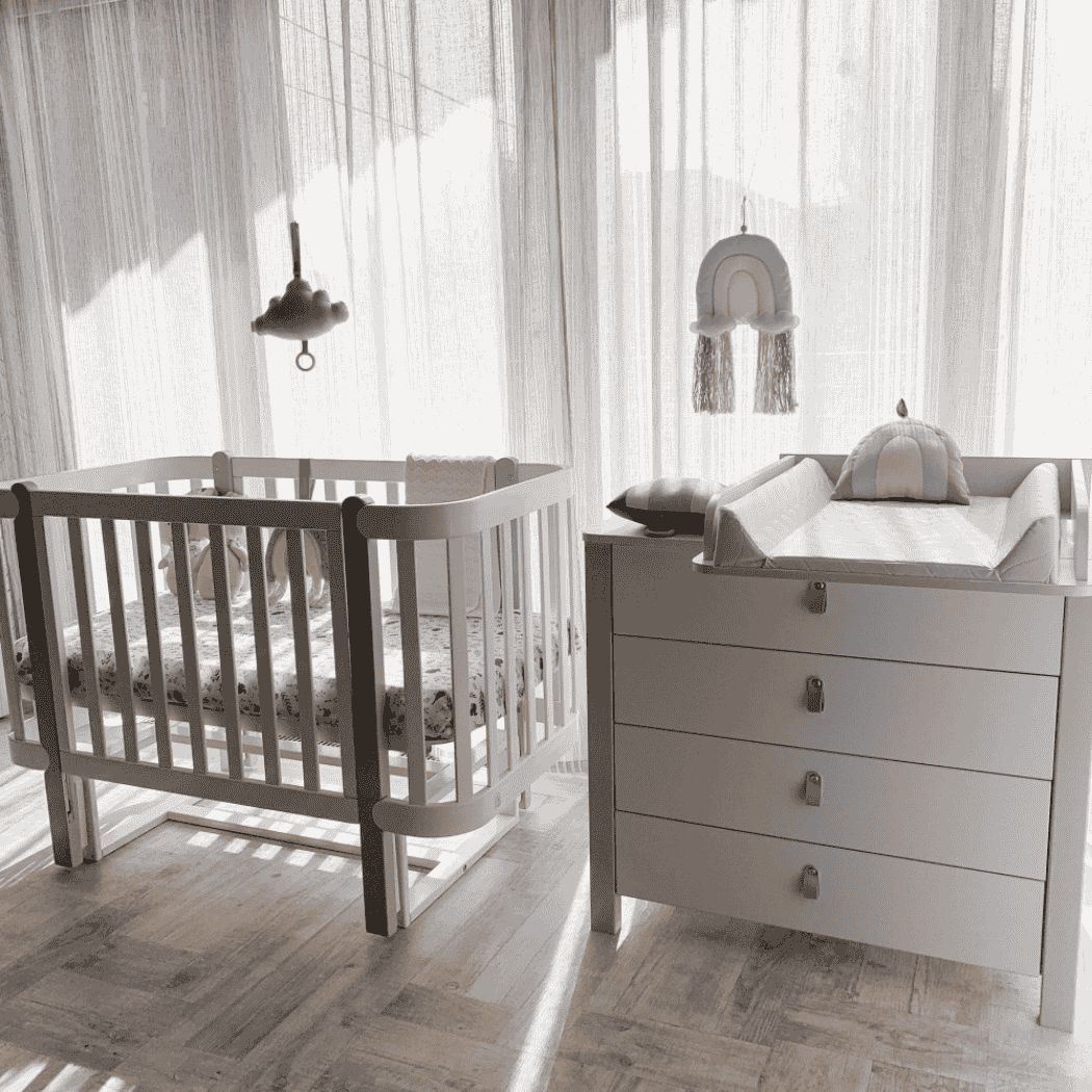 Dětská komoda Zukko Gekko Kids, 90x50x85cm, Bílá / Šedá